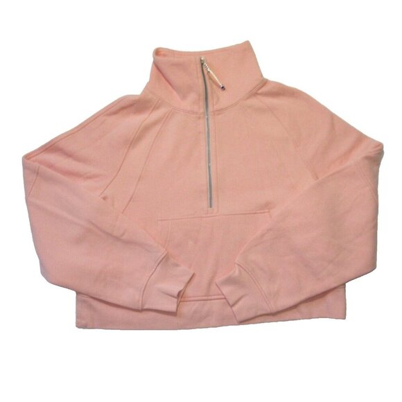 NWT Lululemon Scuba Oversized Funnel Neck in Peach Satin Fleece Sweatshirt M/L